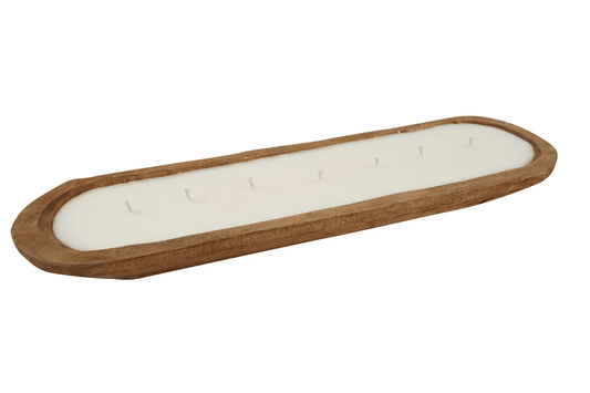 Small Baguette Dough Bowl-Candle Ready-6x20 inches-Waxed