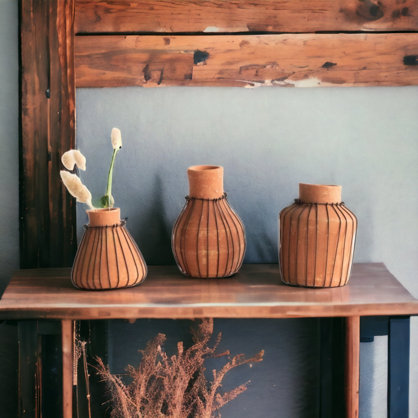 Terracotta Bud Vases Set of 3